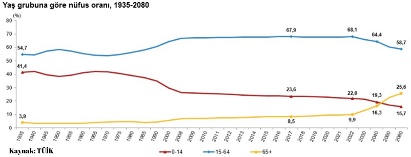 TÜIK yaş nüfus oranı