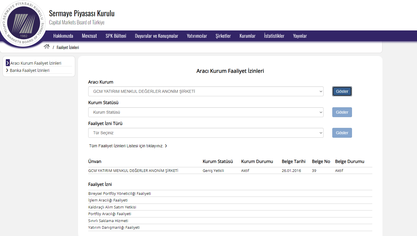 gcm yatırım güvenilir mi? spk lisansı
