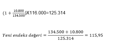 endeks değeri hesaplama