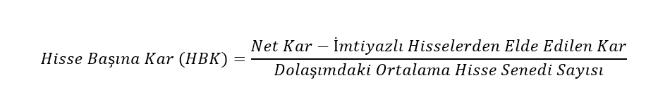 Hisse Başına Kar Formül