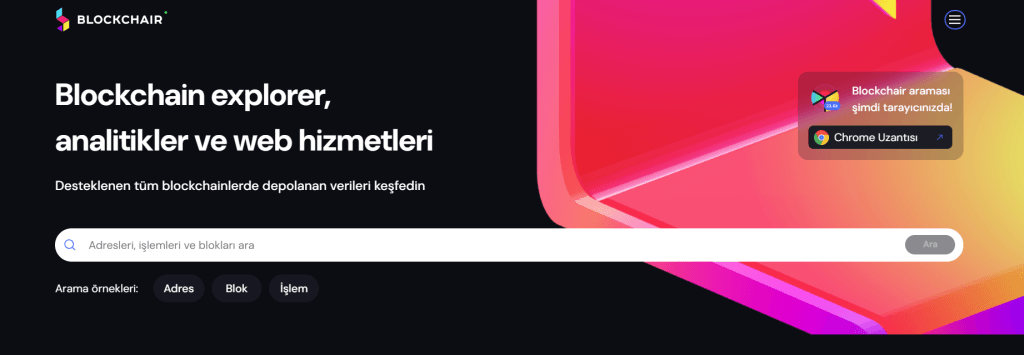 blokchair ana sayfası