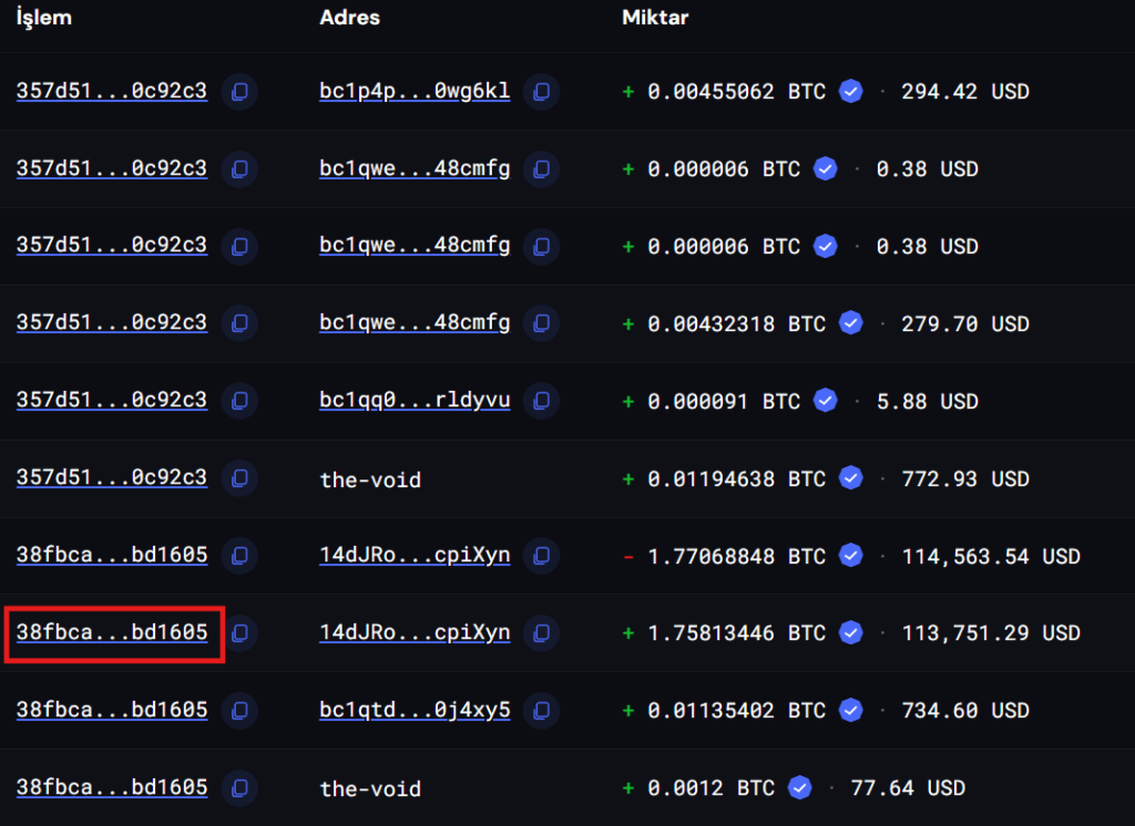 blockchain blok içinde hash numarası ile işlem inceleme