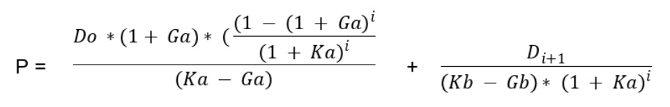 İki Aşamalı Temettü İskonto Modeli (DDM) Formülü