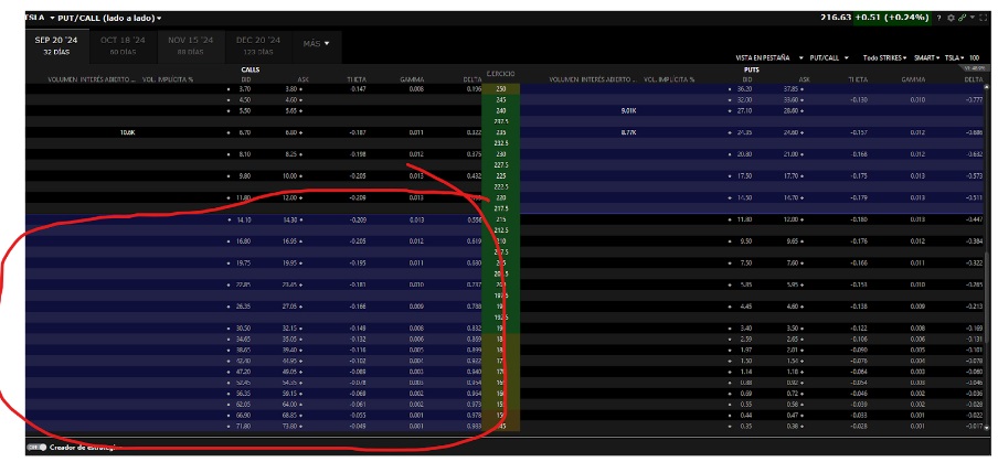 Opsiyon zincirindeki karda alım opsiyonları (ITM)