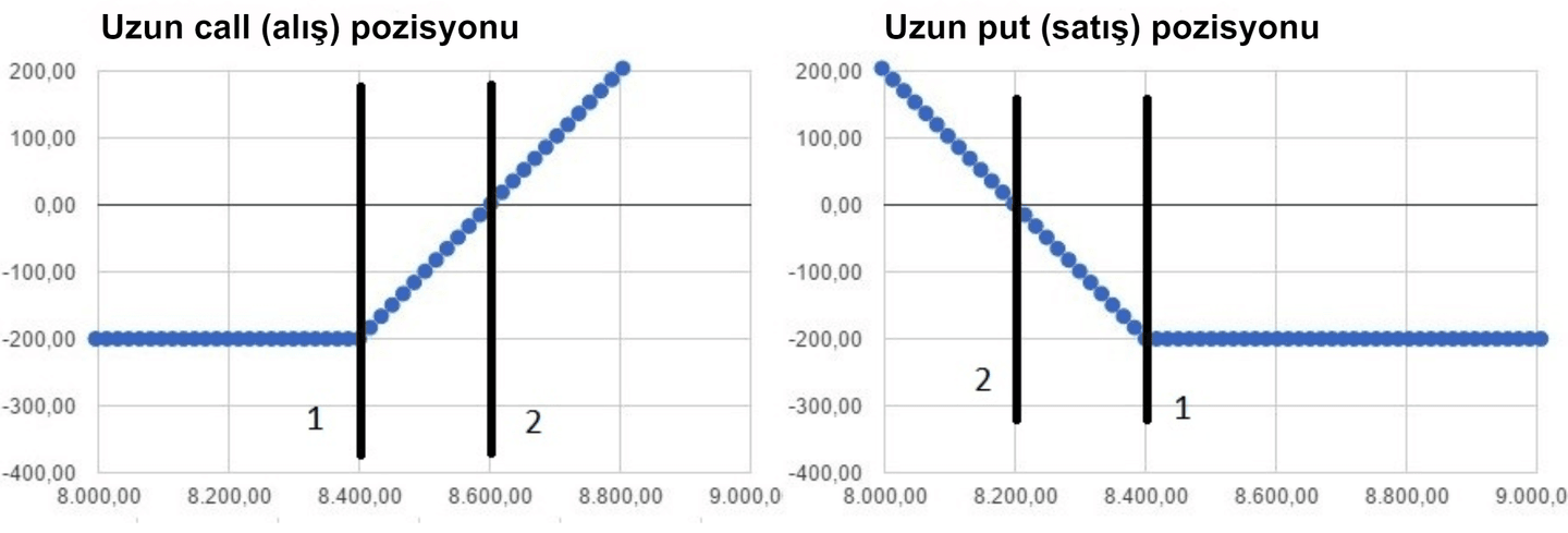 Uzun call (alış) ve put (satış) pozisyonu