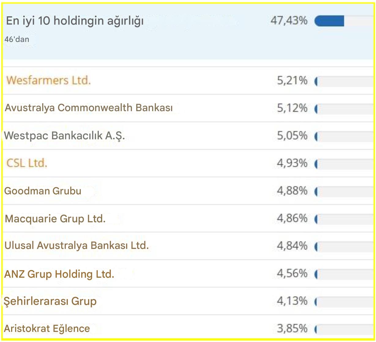 UBS (Irl) ETF plc'nin en önemli varlıkları