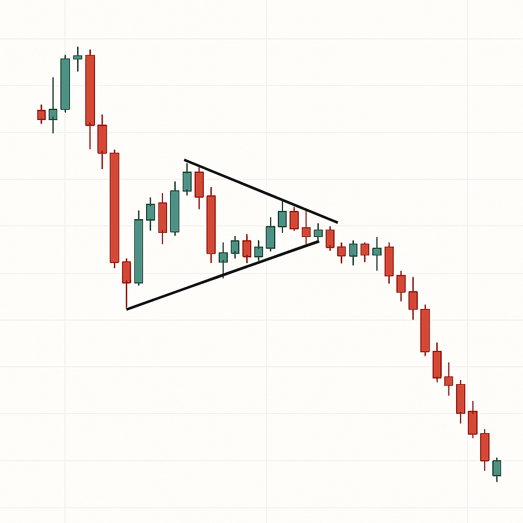 Düşen Flama formasyonu grafiği