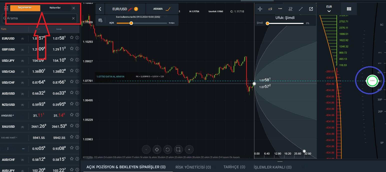 AvaTrade'den Ava Options platformunun örneği