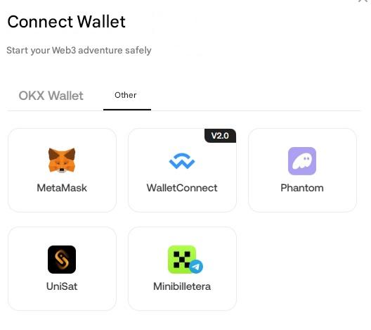 OKX ile bağlayabileceğiniz cüzdanlar