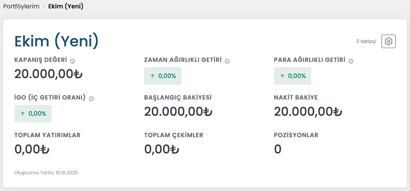 myportfolio yeni portföy